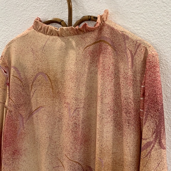 Vintage house coat Robe peacocks - Picture 10 of 12